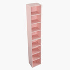 Tour de rangement multimédia à 8 niveaux, meuble de rangement fin pour CD et DVD avec étagères réglables, bibliothèque multi-fonctions à deux étages