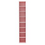 Tour de rangement multimédia à 8 niveaux, meuble de rangement fin pour CD et DVD avec étagères réglables, bibliothèque multi-fonctions à deux étages