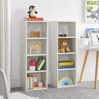 Tour de rangement multimédia à 8 niveaux, meuble de rangement fin pour CD et DVD avec étagères réglables, bibliothèque multi-fonctions à deux étages