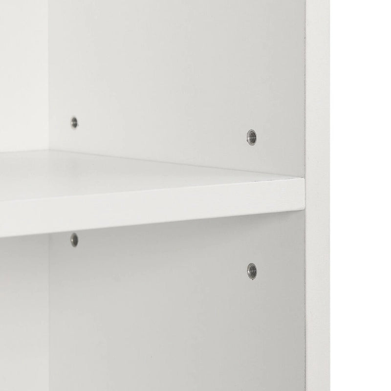 Tour de rangement multimédia à 8 niveaux, meuble de rangement fin pour CD et DVD avec étagères réglables, bibliothèque multi-fonctions à deux étages