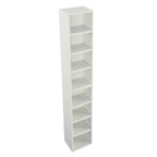 Tour de rangement multimédia à 8 niveaux, meuble de rangement fin pour CD et DVD avec étagères réglables, bibliothèque multi-fonctions à deux étages