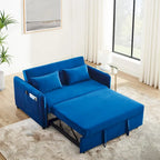Canapé-Lit Convertible, Canapé Double Polyvalent 3-en-1 en Velours avec Lit Escamotable