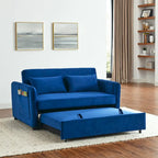 Canapé-Lit Convertible, Canapé Double Polyvalent 3-en-1 en Velours avec Lit Escamotable