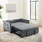 Canapé-Lit Convertible, Canapé Double Polyvalent 3-en-1 en Velours avec Lit Escamotable