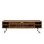Meuble TV console média mi-siècle 59" | Noyer | Pieds épingles, Portes coulissantes