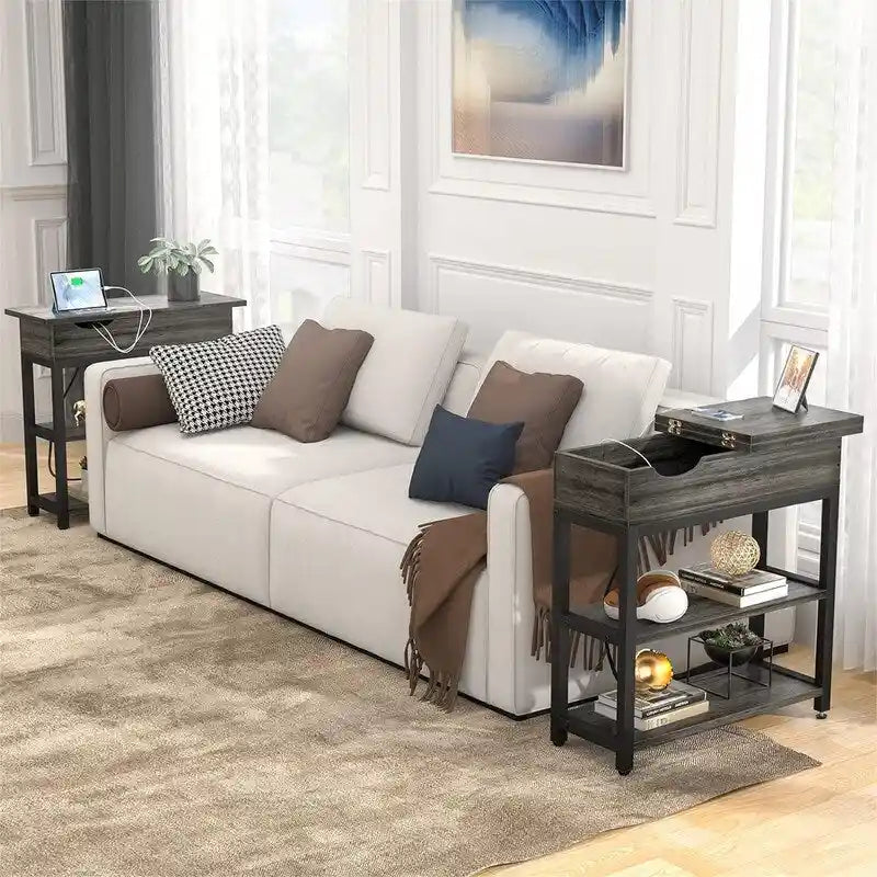 Table d'appoint avec station de recharge - 11P x 23,6L x 24,5H