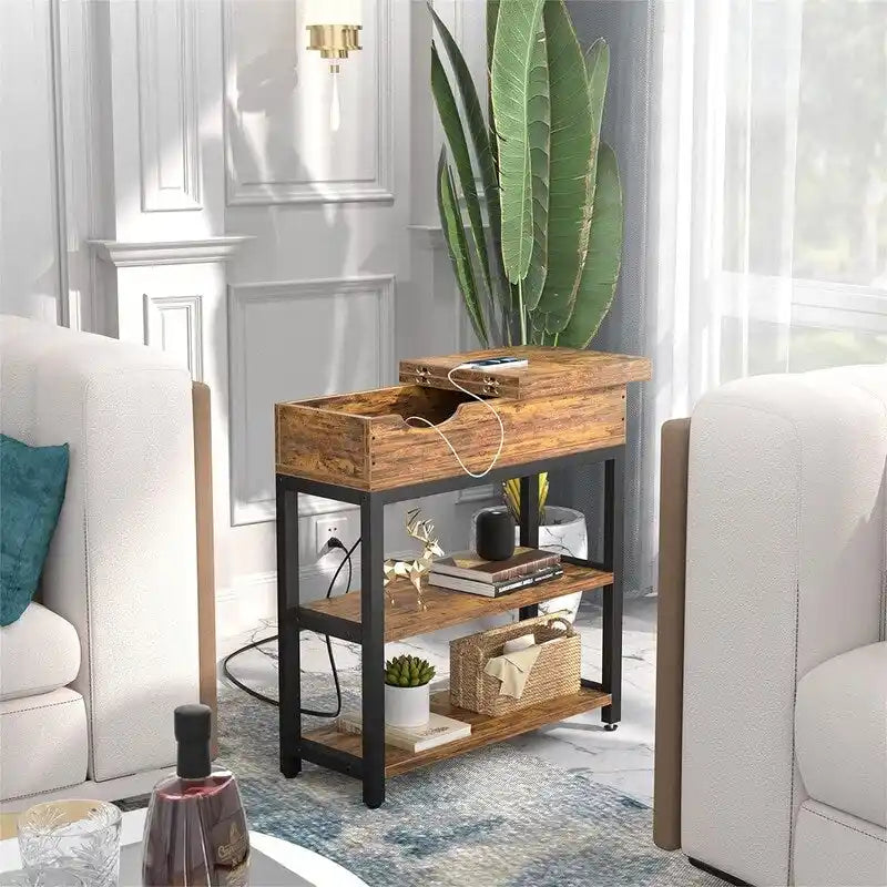 Table d'appoint avec station de recharge - 11P x 23,6L x 24,5H
