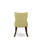 Ensemble de salle à manger rond avec chaises en tissu de lin | Bois d'hévéa | Chêne patiné jacobéen