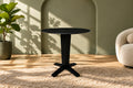 Table à manger piédestal de hauteur comptoir en bois massif de 42 po, à double abattant rond