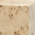 Table basse carrée de 36" en loupe de bois | Structure MDF | Capacité de 200 kg, Aucun assemblage requis