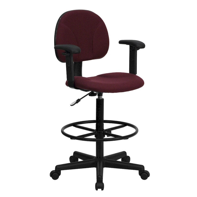 Chaise de bureau à dossier haut en tissu avec accoudoirs (Vérins : 22,5-27H ou 26-30,5H)