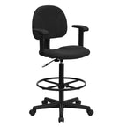 Chaise de bureau à dossier haut en tissu avec accoudoirs (Vérins : 22,5-27H ou 26-30,5H)