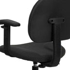 Chaise de bureau à dossier haut en tissu avec accoudoirs (Vérins : 22,5-27H ou 26-30,5H)