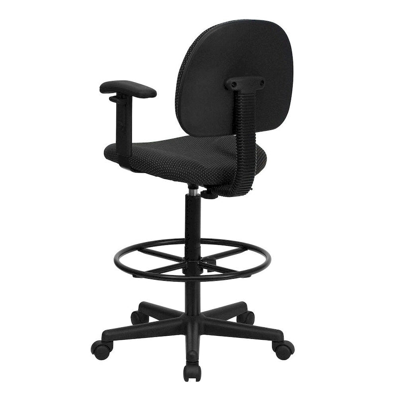 Chaise de bureau à dossier haut en tissu avec accoudoirs (Vérins : 22,5-27H ou 26-30,5H)