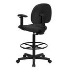 Chaise de bureau à dossier haut en tissu avec accoudoirs (Vérins : 22,5-27H ou 26-30,5H)