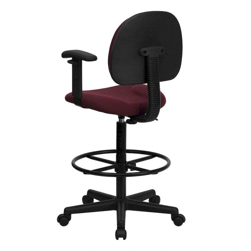 Chaise de bureau à dossier haut en tissu avec accoudoirs (Vérins : 22,5-27H ou 26-30,5H)
