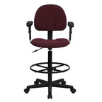 Chaise de bureau à dossier haut en tissu avec accoudoirs (Vérins : 22,5-27H ou 26-30,5H)