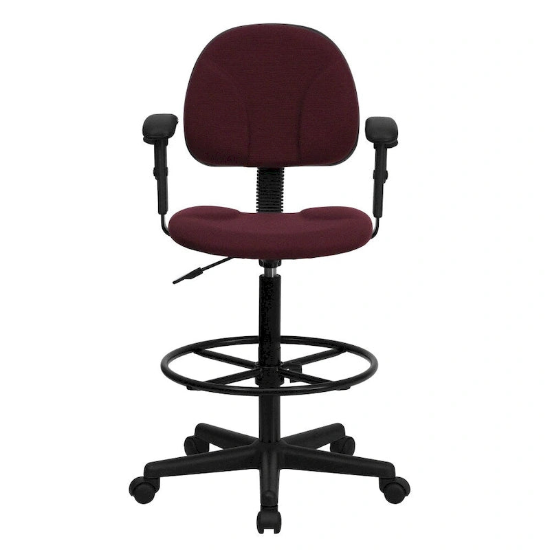 Chaise de bureau à dossier haut en tissu avec accoudoirs (Vérins : 22,5-27H ou 26-30,5H)
