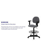 Chaise de bureau à dossier haut en tissu avec accoudoirs (Vérins : 22,5-27H ou 26-30,5H)