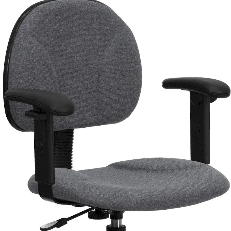 Chaise de bureau à dossier haut en tissu avec accoudoirs (Vérins : 22,5-27H ou 26-30,5H)