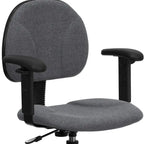 Chaise de bureau à dossier haut en tissu avec accoudoirs (Vérins : 22,5-27H ou 26-30,5H)