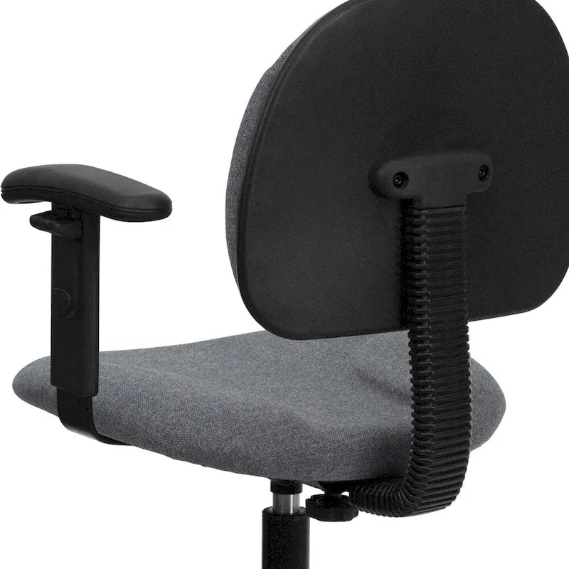 Chaise de bureau à dossier haut en tissu avec accoudoirs (Vérins : 22,5-27H ou 26-30,5H)