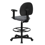Chaise de bureau à dossier haut en tissu avec accoudoirs (Vérins : 22,5-27H ou 26-30,5H)