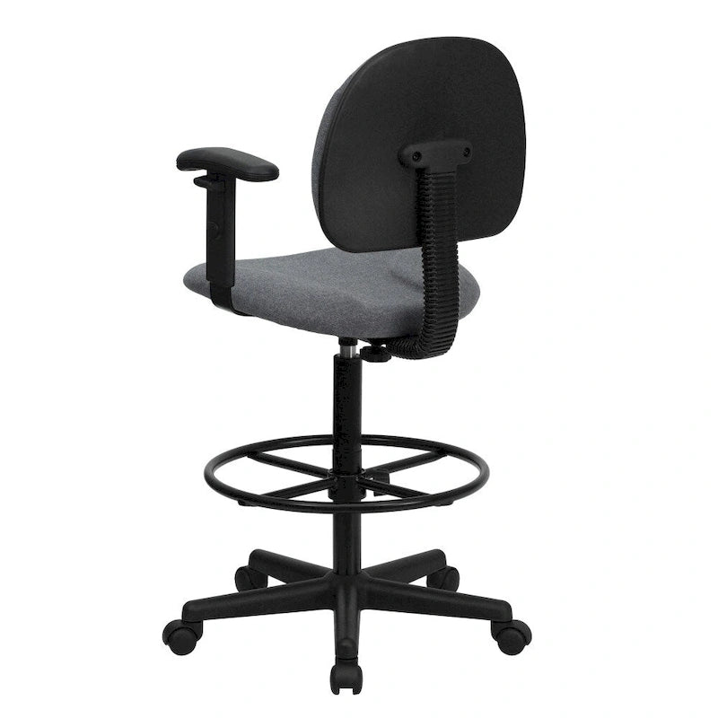 Chaise de bureau à dossier haut en tissu avec accoudoirs (Vérins : 22,5-27H ou 26-30,5H)