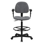 Chaise de bureau à dossier haut en tissu avec accoudoirs (Vérins : 22,5-27H ou 26-30,5H)