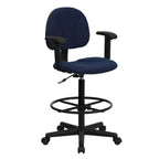 Chaise de bureau à dossier haut en tissu avec accoudoirs (Vérins : 22,5-27H ou 26-30,5H)