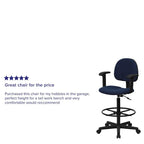 Chaise de bureau à dossier haut en tissu avec accoudoirs (Vérins : 22,5-27H ou 26-30,5H)