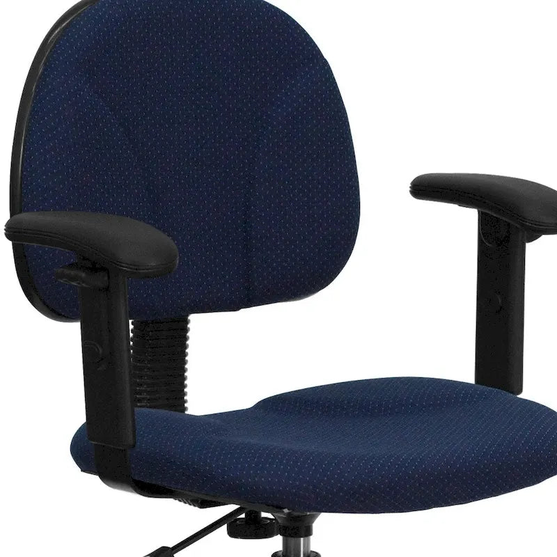 Chaise de bureau à dossier haut en tissu avec accoudoirs (Vérins : 22,5-27H ou 26-30,5H)
