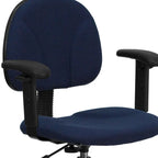 Chaise de bureau à dossier haut en tissu avec accoudoirs (Vérins : 22,5-27H ou 26-30,5H)