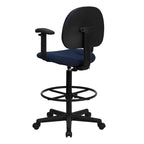 Chaise de bureau à dossier haut en tissu avec accoudoirs (Vérins : 22,5-27H ou 26-30,5H)