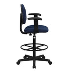 Chaise de bureau à dossier haut en tissu avec accoudoirs (Vérins : 22,5-27H ou 26-30,5H)