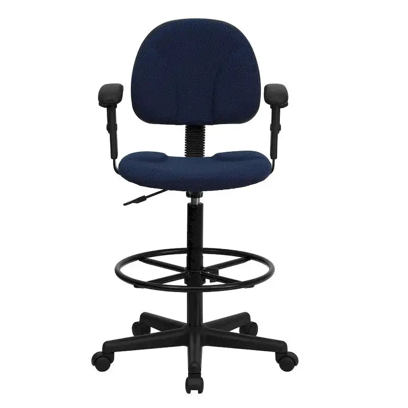 Chaise de bureau à dossier haut en tissu avec accoudoirs (Vérins : 22,5-27H ou 26-30,5H)