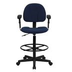 Chaise de bureau à dossier haut en tissu avec accoudoirs (Vérins : 22,5-27H ou 26-30,5H)