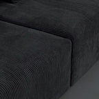Canapé en velours côtelé en forme de L, canapé modulable 5 places, grand canapé d'angle avec ottoman pour salon