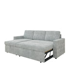 Canapé convertible avec méridienne de rangement, Chenille - Gris clair