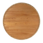 Table basse ronde en rotin en forme de tambour | Table d'appoint bohème tressée pour salon