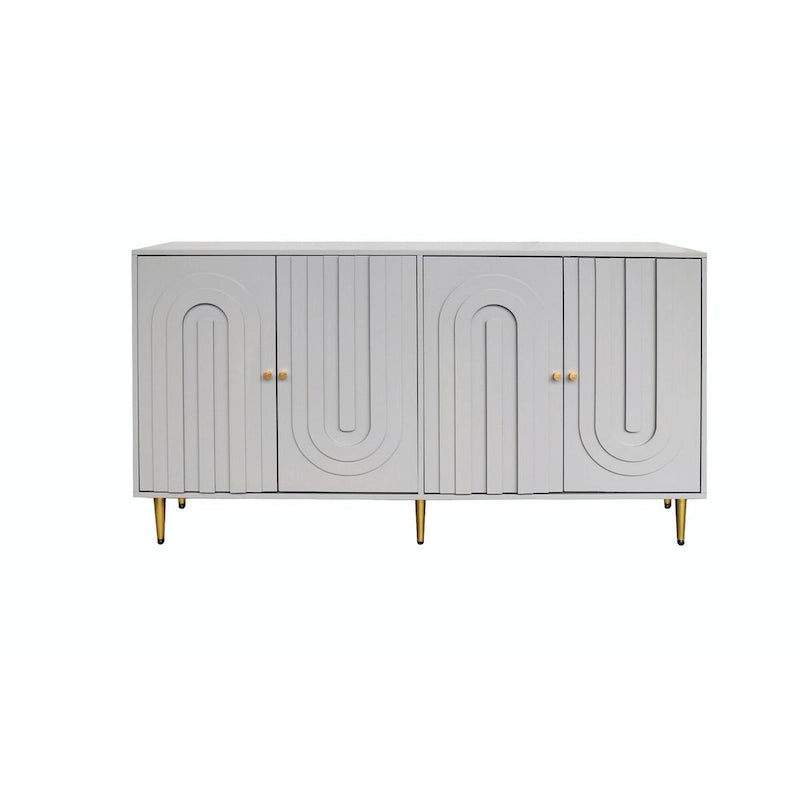 Buffet de salle à manger 4 portes laqué moderne en bois