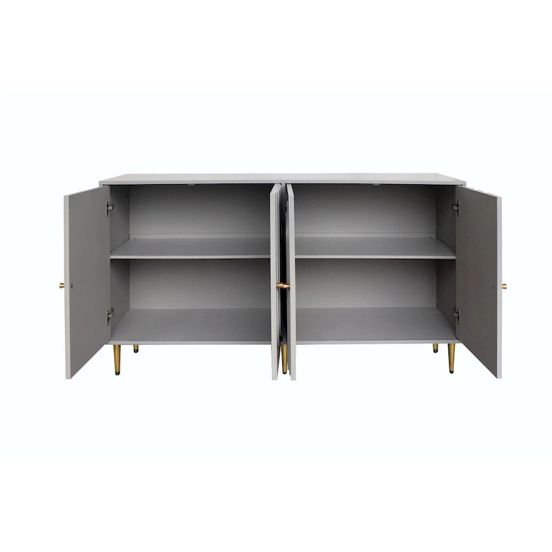 Buffet de salle à manger 4 portes laqué moderne en bois