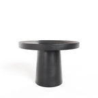 Table à manger ronde en béton noir | Piétement central | 4 places, Utilisation intérieure et extérieure