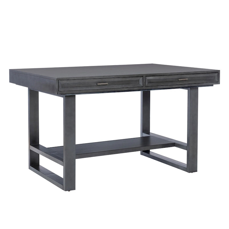 Counter Height Dining Table with 4 Storage Drawers | Charcoal Ash Veneer | Seats 6