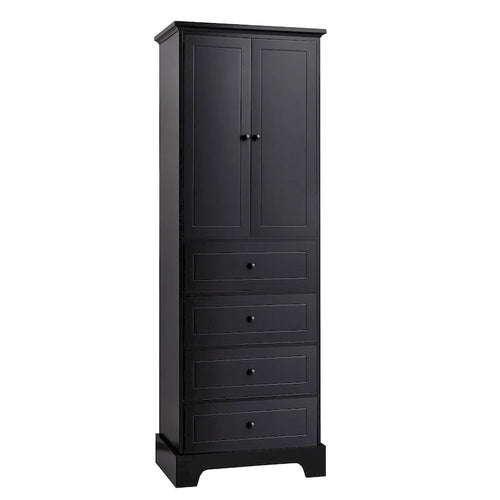 Armoire à linge de 60 cm L x 40 cm P x 173 cm H avec 2 portes et 4 tiroirs