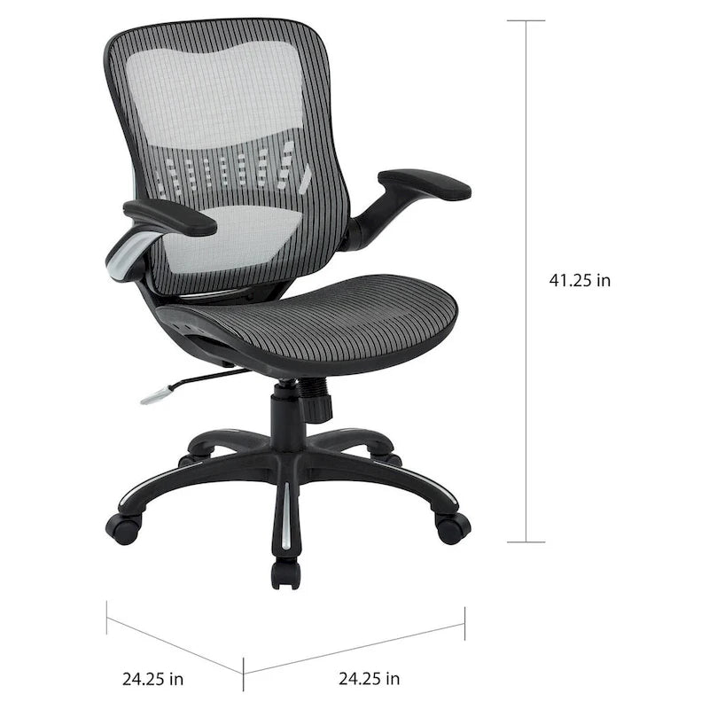 Chaise de bureau de direction en maille (dossier et assise) | Support lombaire ergonomique | Réglage pneumatique de la hauteur