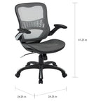 Chaise de bureau de direction en maille (dossier et assise) | Support lombaire ergonomique | Réglage pneumatique de la hauteur
