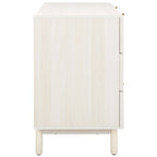 Commode 6 tiroirs avec façades en maille de rotin | Poignées rondes dorées | Rangement bohème pour chambre